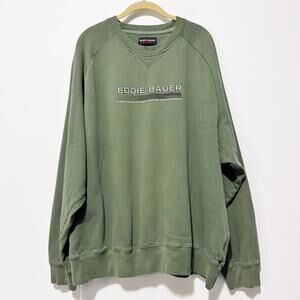 Vintage Eddie Bauer Sport XXL Faded Sage Green Oversized Crewneck Sweatshirt